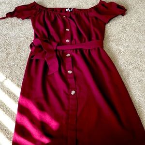 Cabernet red off the shoulder